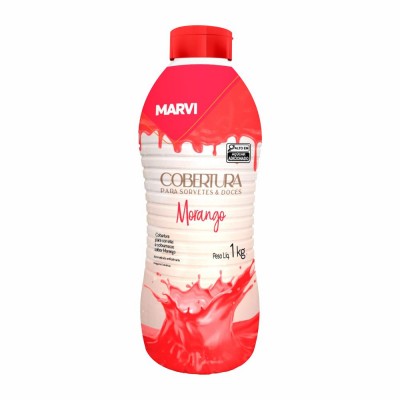 21600 - cobertura P/sorvete morango Marvi 1kg