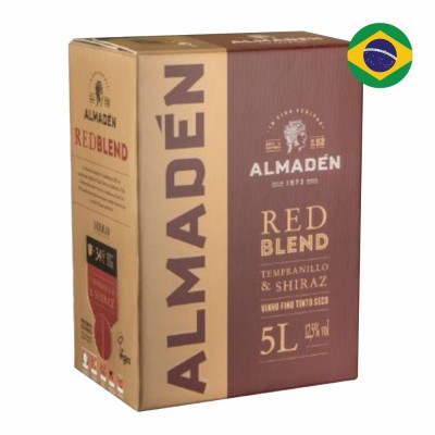 21627 - vinho tinto 5L seco red blend Almadén Miolo bag in box