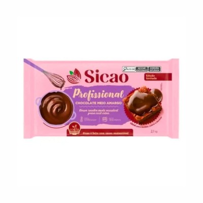 21679 - chocolate meio amargo barra 2,1kg Sicao profissional