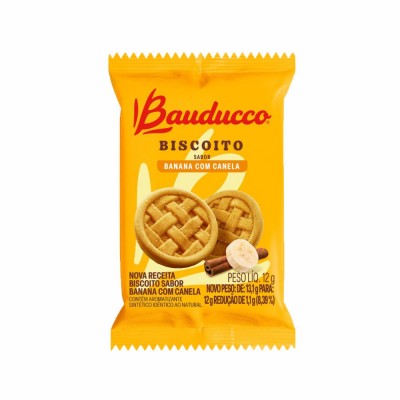 21740 - sachê biscoito banana c/canela Bauducco 400 x 12g