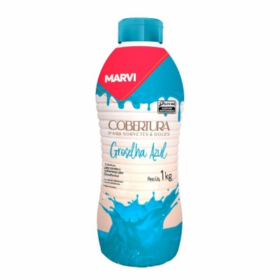 21877 - cobertura P/sorvete groselha azul Marvi 1kg